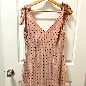ShowPo. Successful Dress Tie Shoulder Pink Midi Dress NWT SZ US 6